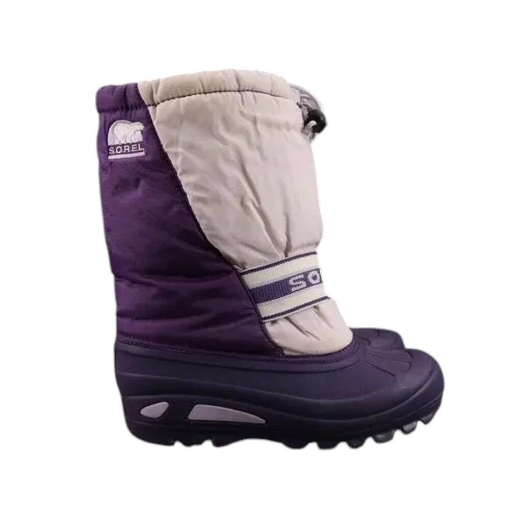 Sorel Shoes Kids 6 Boot Winter Snow Cub Purple Pull On Lined Warm Active Outdoor